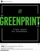 'Quel est votre Greenprint?'  Elle a publiÃ© une photo de son "Greenprint" qui lui permet de rÃ©duire ses Ã©missions de carbone en se connectant au site du projet Greenprint.