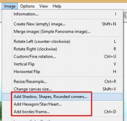 Panneau ouvert en cliquant sur le mot Image
