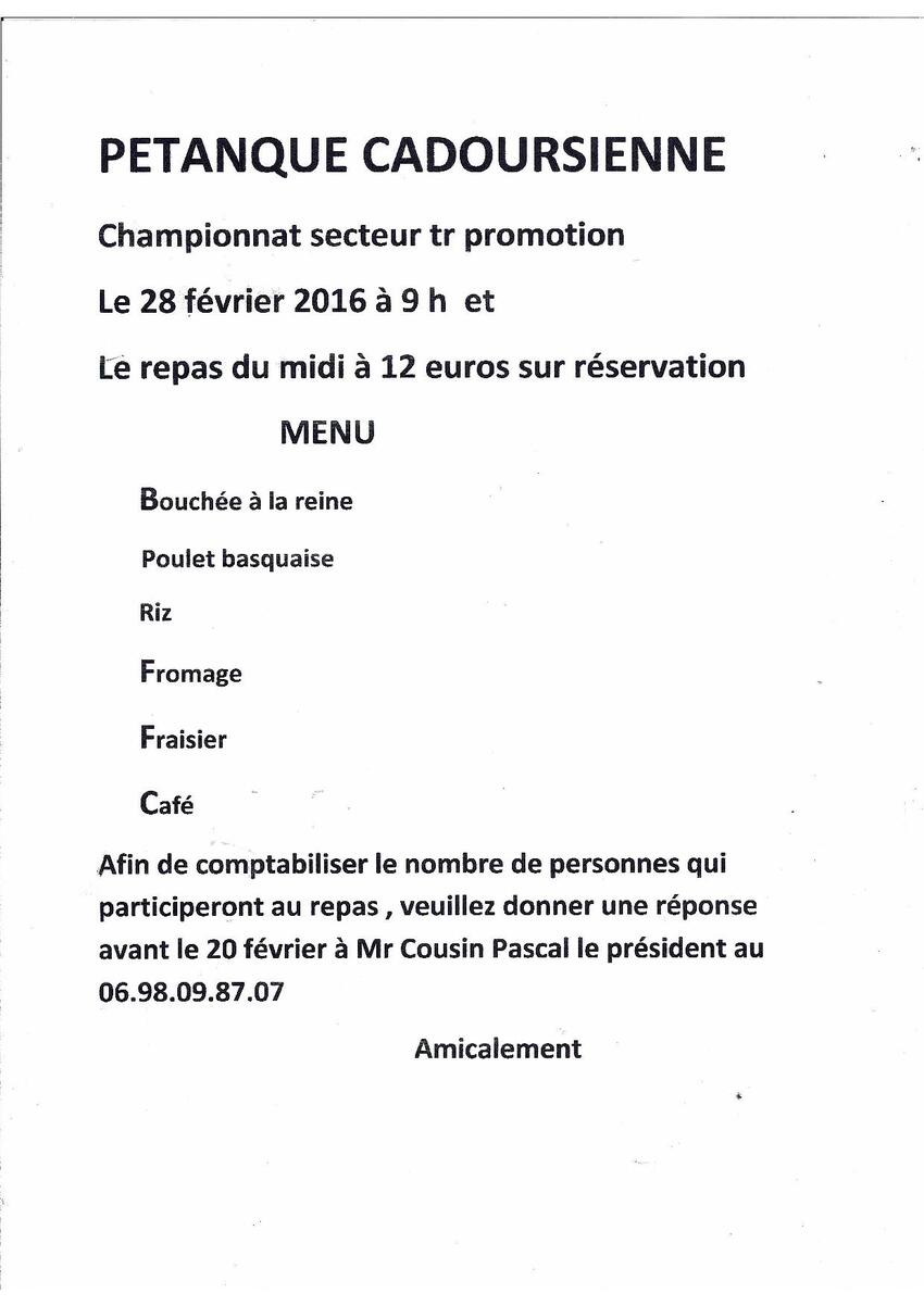 Qualif Promotion du 28/02 à Cadours