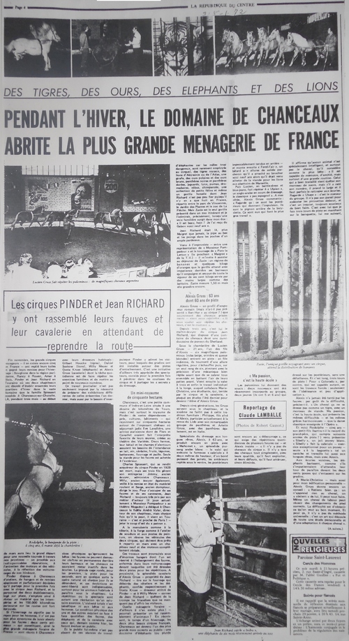 articles parus les 25 et 26/1/1972 dans la Nouvelle République ( archives Vincent Bouderlique)