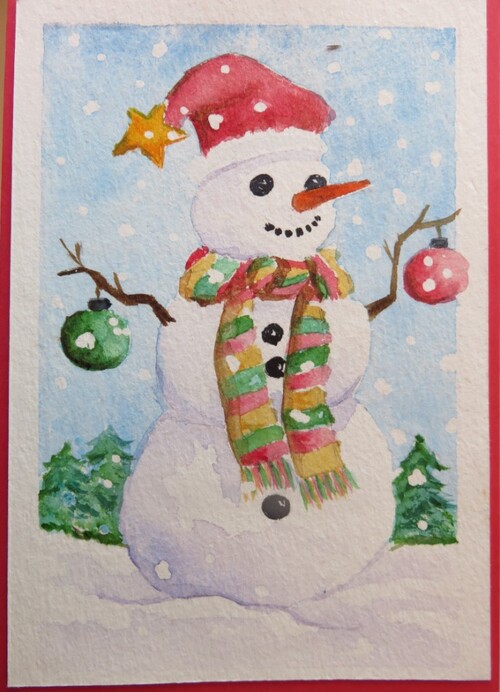 cartes de Noël à l'aquarelle