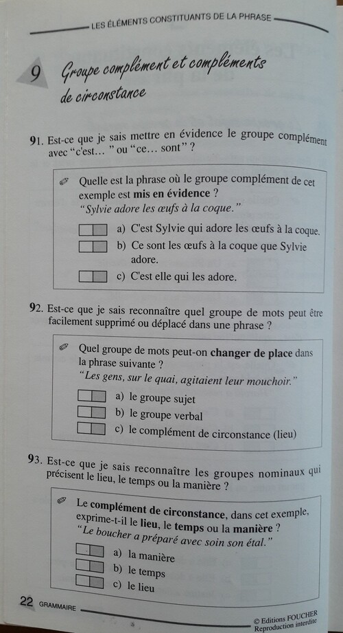 G / Les compléments circonstanciels