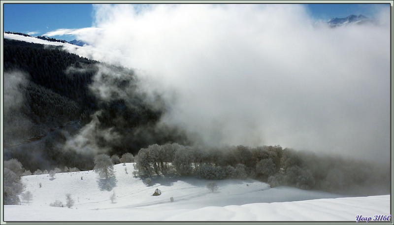 Randonnée raquettes vers la Cabane de Salode (1550 m): panorama - Gouaux-de-Luchon - 31