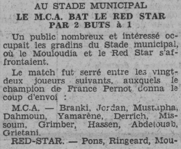 Dimanche 27.9.1936 au Municipal coupe AFN MCA-RSA 2-1