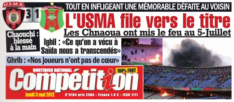 Mercredi 2.5.2012 USMA-MCA 3-1 AMORPHE Mouloudia