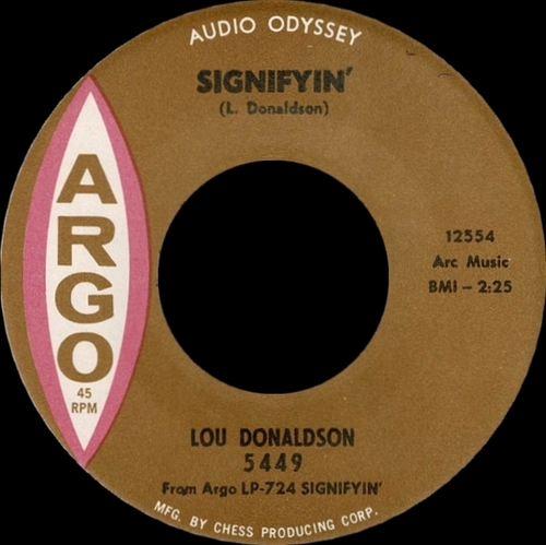 Lou Donaldson " Signifyin' " Argo Records LPS 724 [ US ]
