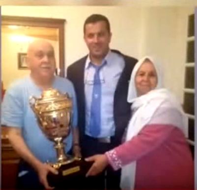 1.5.2014 coupe d'Algérie le Manager Kamel Kaci Said avec son père mort en 2017