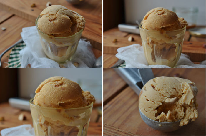 Glace aux caramels mous aux cacahuètes