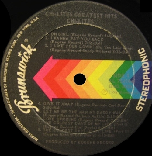 The Chi-Lites : Album " Greatest Hits " Brunswick Records BL 754184 [ US ]