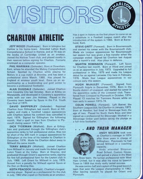 9. Charlton Athletic (Div.2): The Valiants
