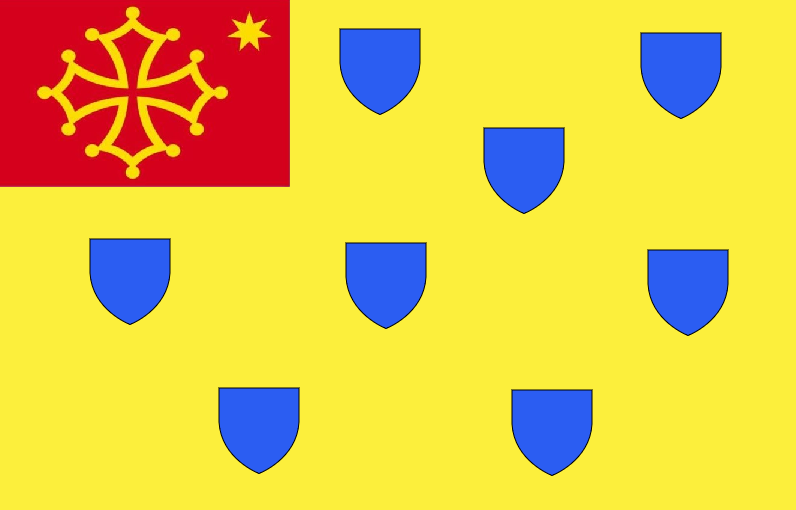 Une idée de drapeau pour le Vivarais=Ardèche, sans les fleurs de lys de la domination française...