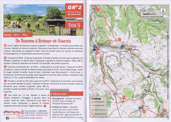 Lancement d'un guide de randonnée sur le GR2, au fil de la Seine, quand le fleuve n'est encore qu'un ruisseau...