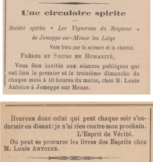 Une circulaire spirite '1 (Le Messager, 15 nov. 1898)