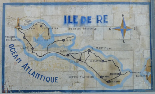 Saint-Martin carte de l'Ïle de Ré peinte par un bagnard (