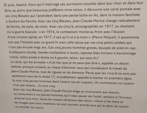 Expositions de Jean-Claude Morice : Gueules cassées et Cinq bleuets