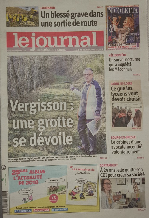 Le Journal de Saône et Loire, édition de Mâcon, lundi 18 février 2019. (Fernand Ribeiro)