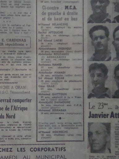 2.5.1954 Pour le titre GSA-MCA 0-0