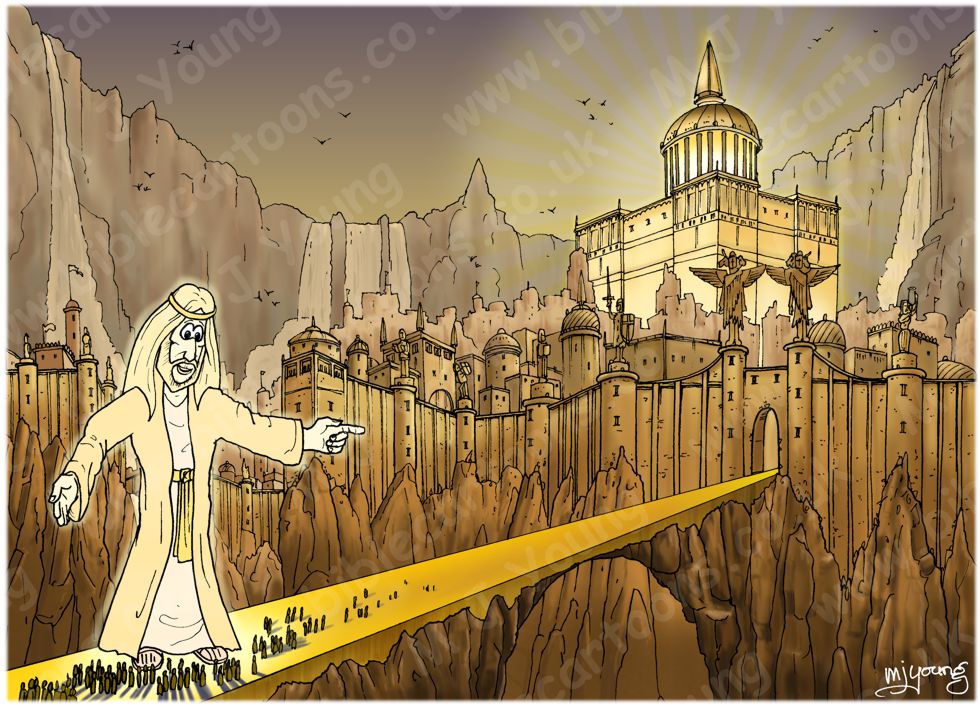 Revelation 21 - New Jerusalem - Scene 06 - City & gates  (Gold sky) 980x706px col.jpg