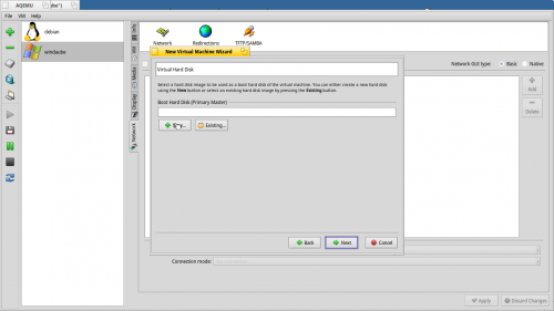 Créer une VM avec Aqemu/qemu (Debian,Windows etc...)