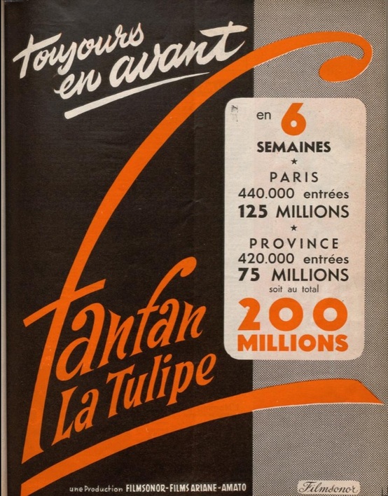 FANFAN LA TULIPE - GERARD PHILIPE BOX OFFICE 1952