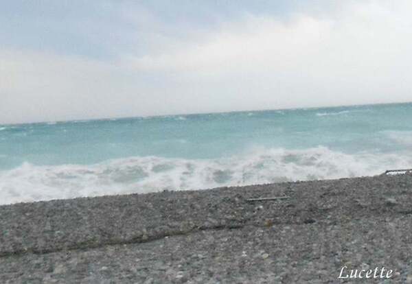 Promenade éventée au bord de la mer