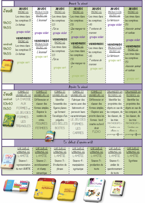 Planning Période 1 GS/CP + EDT détaillé