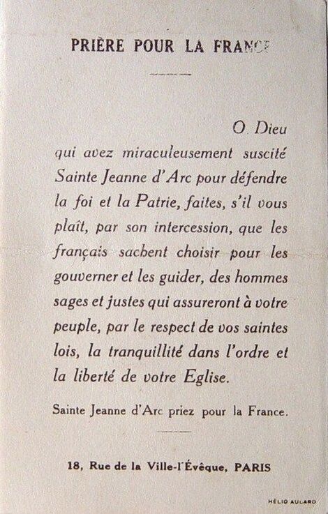 Prière pour la France (Jeanne d'Arc)