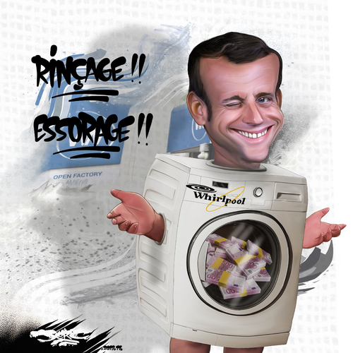 dessin de JERC mardi 26 novembre 2019 caricature Emmanuel Macron à Amiens	 MerCI CE www.facebook.com/jercdessin @dessingraffjerc