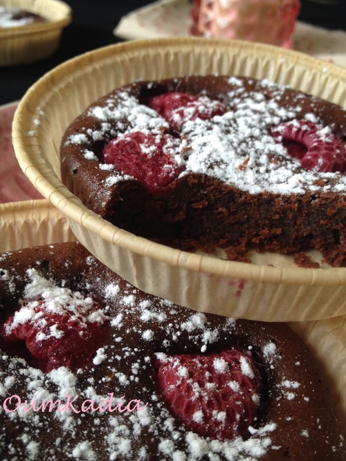 FONDANT AU CHOCOLAT & AUX FRAMBOISES