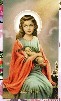 St Agnes with Prayer to Saint Agnes - Paperstock Holy Card | eBay