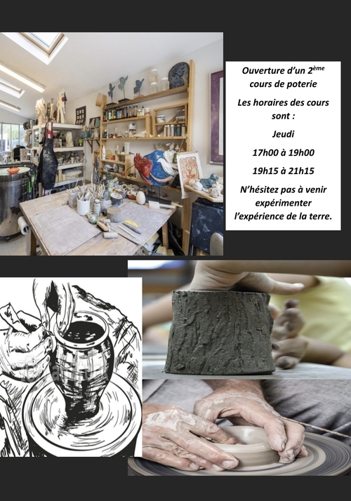 OUVERTURE D'UN DEUXIEME COURS DE POTERIE