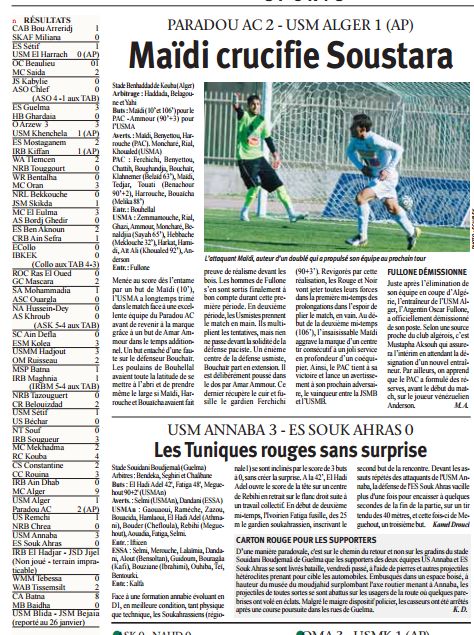 Jeudi 15.01.2009 Stade du Maghreb arabe de Oued R’hiou 1/32ème coupe MC ALGER 9 – IRB AÏN D’