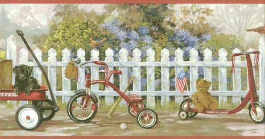 Red Tricycle Wallpaper Border LK1453XB
