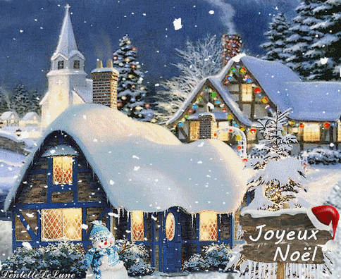 gif-joyeux-noël-paysage-maisons-illuminations-neige - les gifs animés de  dentelledelune