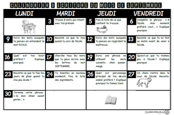 Calendrier d'écriture, septembre