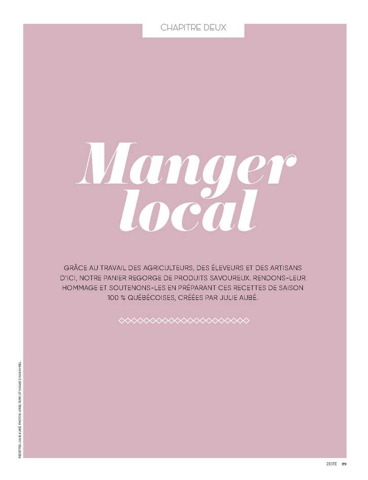 Recettes 7:  Manger local (16 pages)