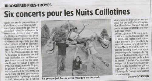 Joli Falzar dans le journal !