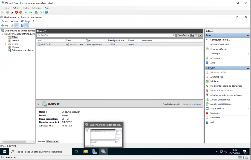 Configurer un serveur SFTP en failover sur Windows Serveur Core 2022