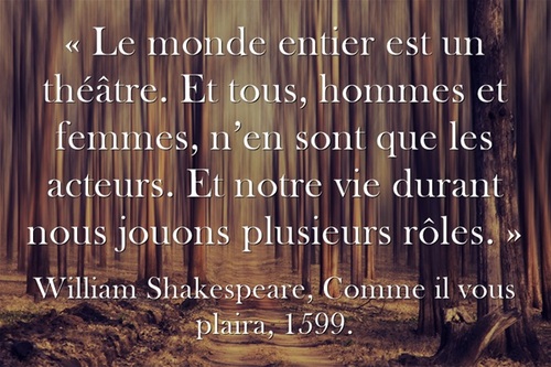 Le monde est un théâtre, William Shakespare