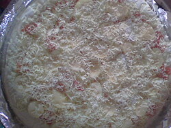 Pizza aux patate douce / saumon (perso)