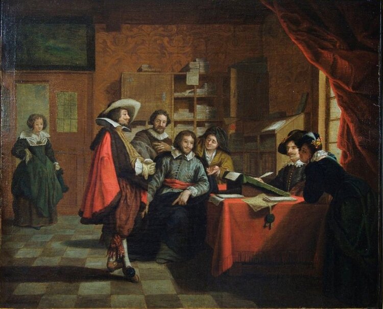 Le contrat de mariage chez le notaire, par Jan Josef Horemans (1682 - 1759)