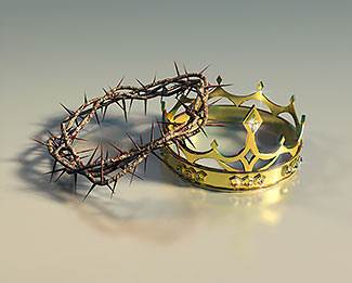 Quand Christ était ici dans la chair, les hommes l'ont couronné d'une couronne d'épines. Au ciel, le Christ glorifié a été couronné de gloire et d'honneur par Dieu lui-même.
