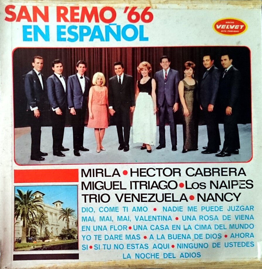 V.A. SAN REMO ´66 En Español (SELLO Velvet LPV 1271) LP 1966 (Venezuela)
