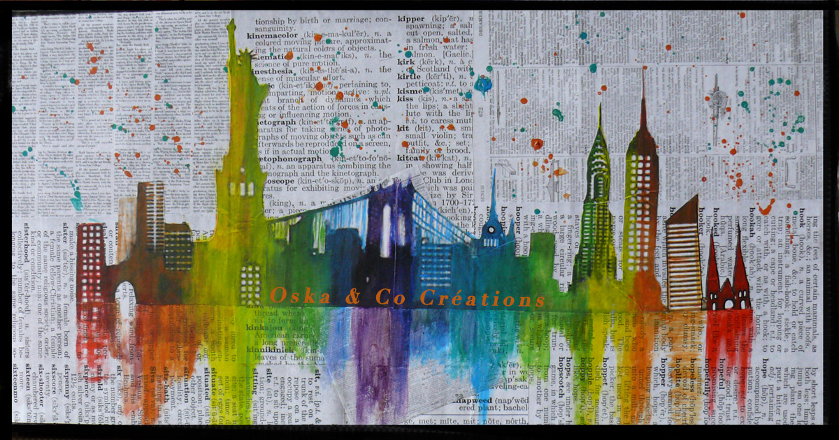 Panorama de New York aux couleurs arc-en-ciel - Oska & Co Créations