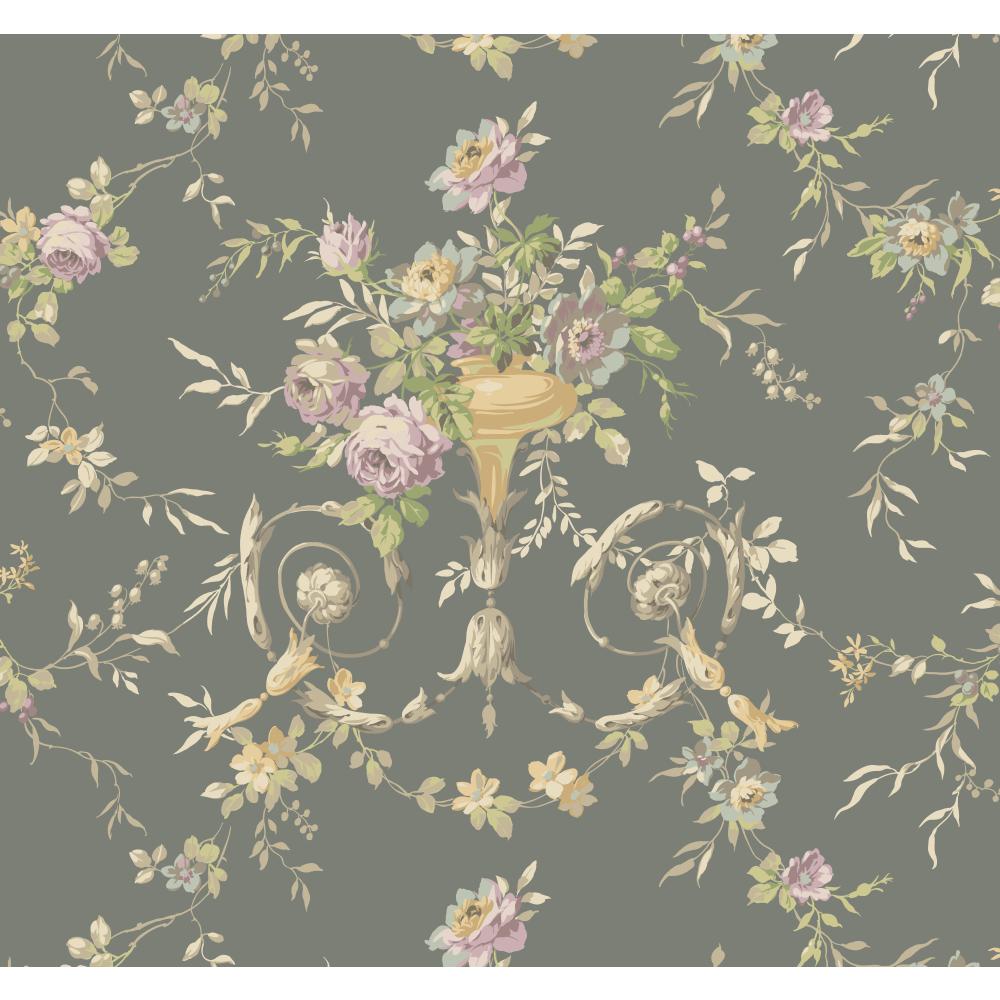 Ashford House Blooms Floral Urn Wallpaper