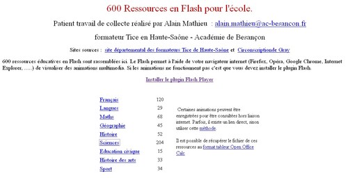 600 ressources en flash pour l'école