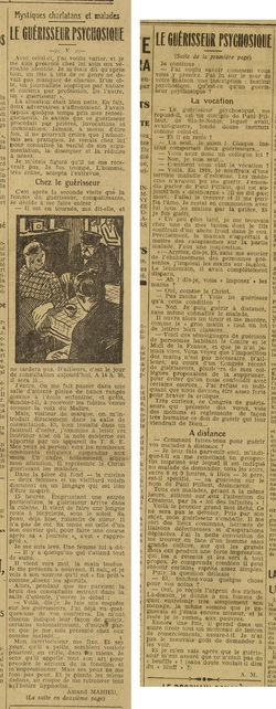 Le Guérisseur psychosique (Le Grand écho du Nord de la France, 20 novembre 1931)