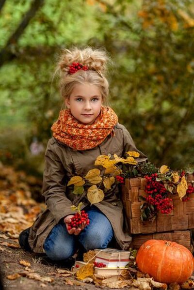 Enfants et l'automne