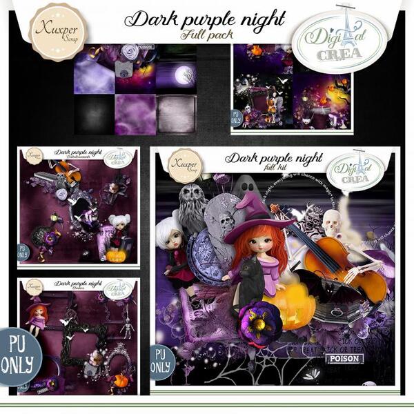 DARK PURPLE NIGHT by Xuxper Designs