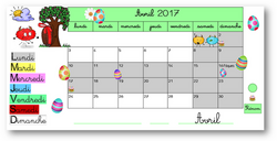 Calendriers TBI Avril 2017